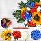 Artificial Cemetery Flowers for Grave Vase - Vibrant Orange Sunflower, Tulip & Rose Silk Bouquet - UV Resistant Memorial Floral Arrangement - Windproof Headstone & Graveside Decor (1 Pack)